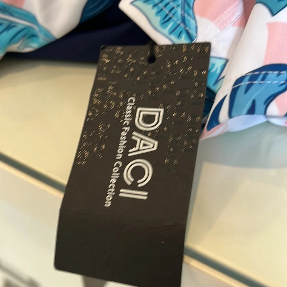 DACI RASHGUARD TOP BIKINI WITH 2 BLUE BOTTOMS